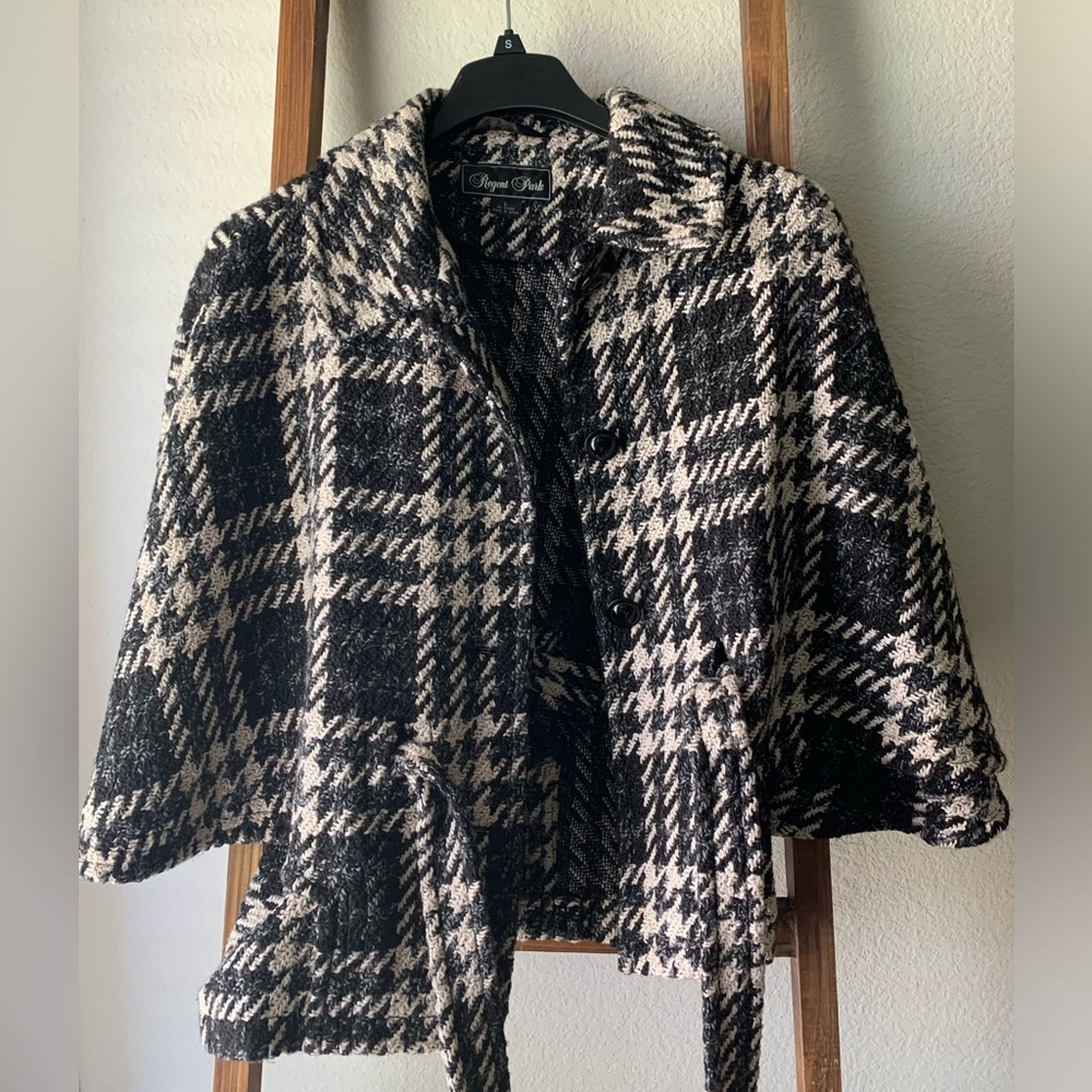 Black and White Wool Coat - Picture 1 of 3